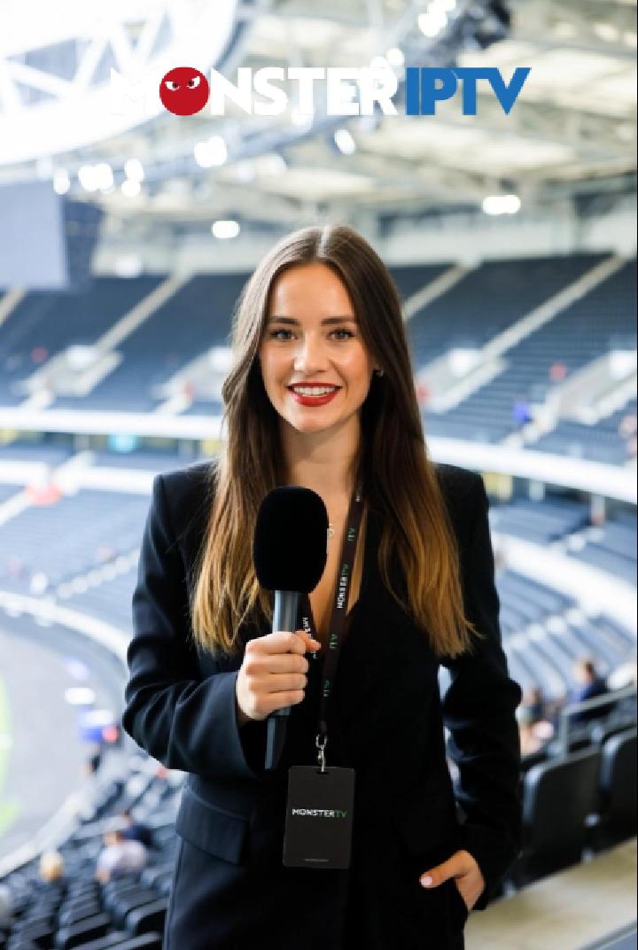 Girl anchoring in stadium with mic